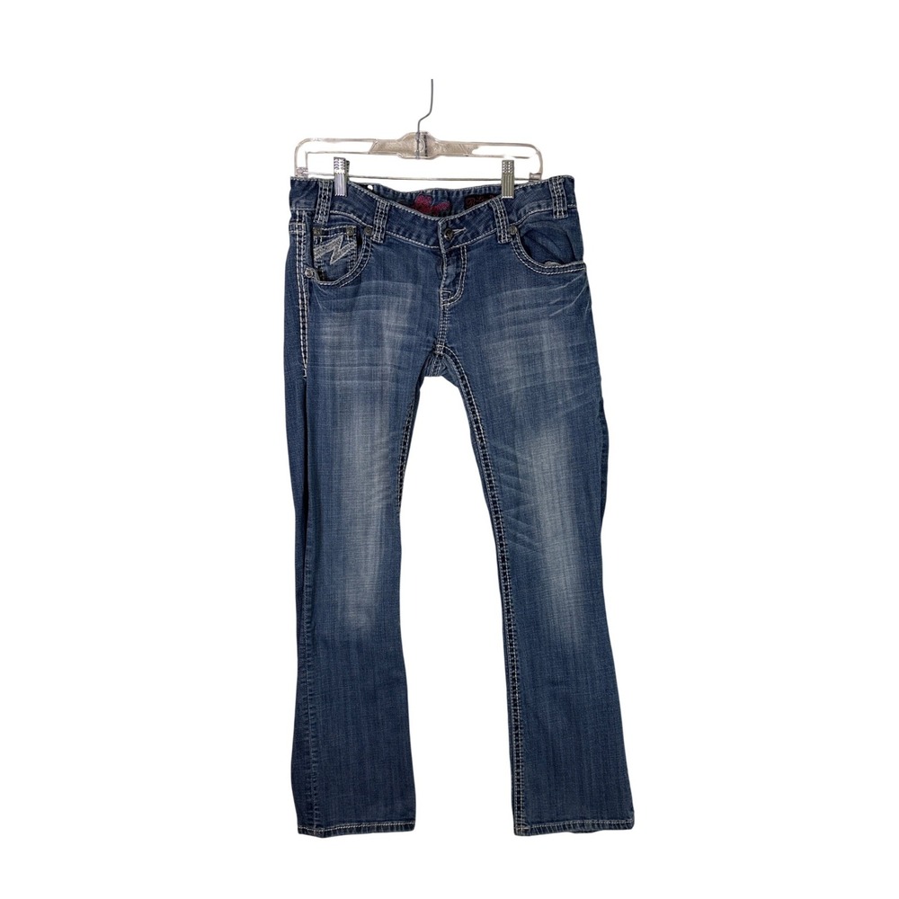 Rock and Roll Cowgirl Low Rise Bootcut Jeans 31x34 Blue WD-1592